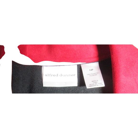 Alfred Dunner Women's Blazer Jacket Red and Black Long Sleeves Pockets Size 14P - Picture 6 of 6